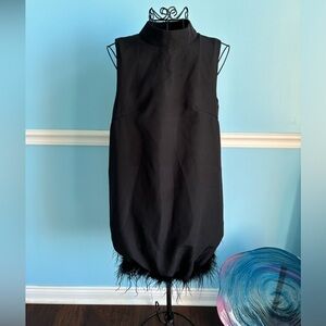 Black Feathered Mini Dress